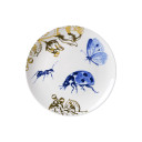 Wandbord  insecten in Delfts blauw en goud